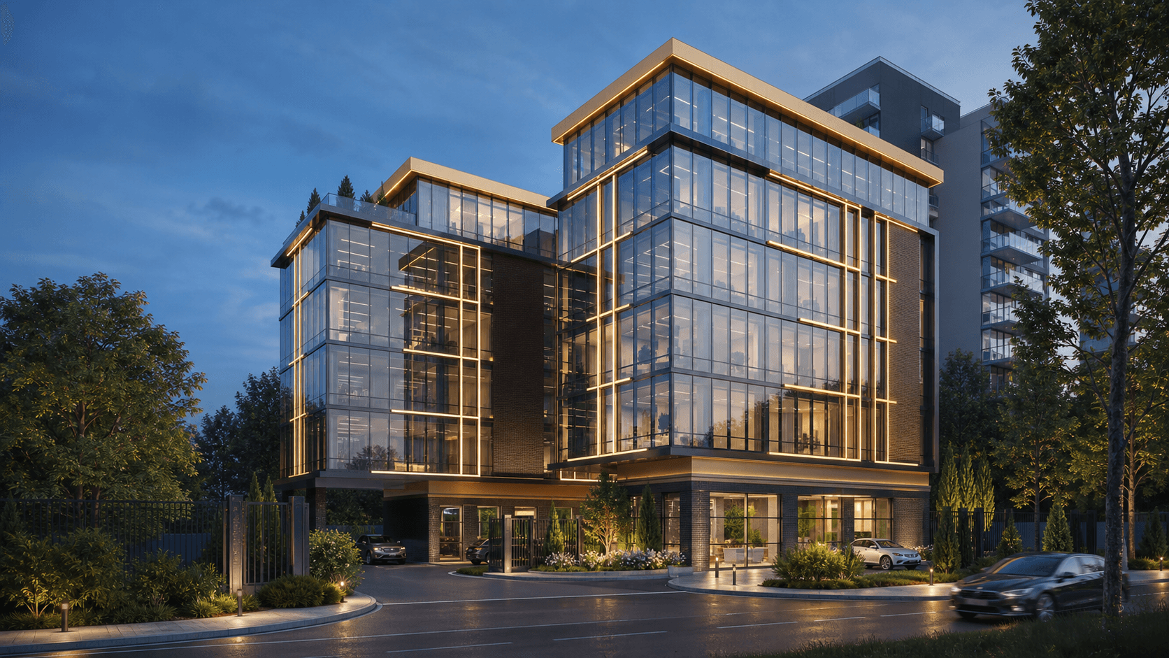 Business Center, KVAN Group-un kommersiya layihəsi, xarici görünüş